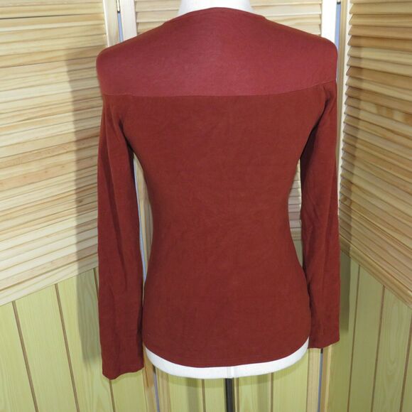 OGL Eco Mousse Tencel Wool Detail Long Sleeve Brami BraTop In Rust Size Medium - Picture 5 of 10